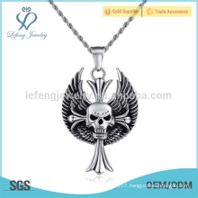 Fancy feather metal pendant for jewellery,skull diamond feather pendant